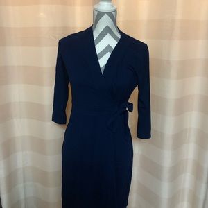 Navy Blue Ann Taylor Wrap Dress